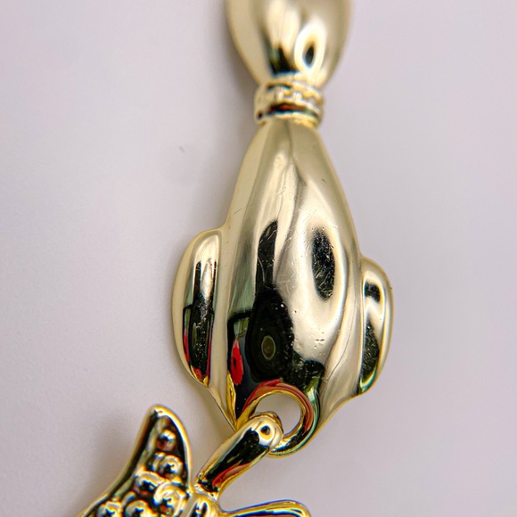 Vintage Shinny Gold Tone Cat with Dangling Tail Pin/Brooch - Picture 3 of 7